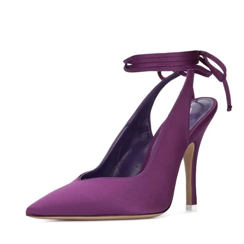 Босоножки женские на высоком каблуке крутые элегантные туфли-лодочки шнуровке