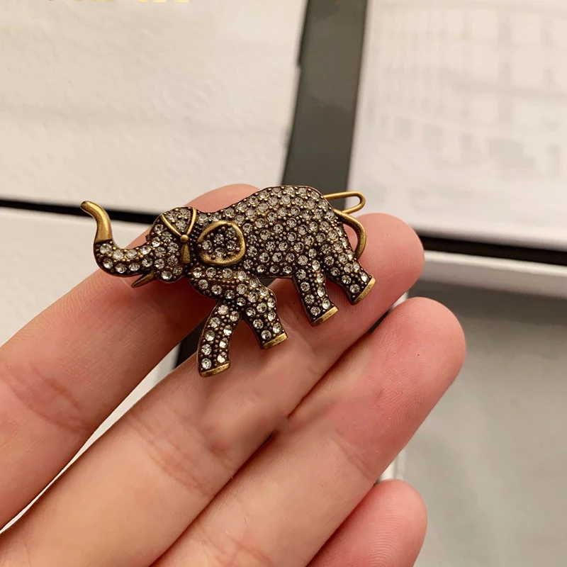 

New Fashion Vintage Elephant Barrettes Beautiful Girls Hairwear 5A CZ Stone Hair Jewelry