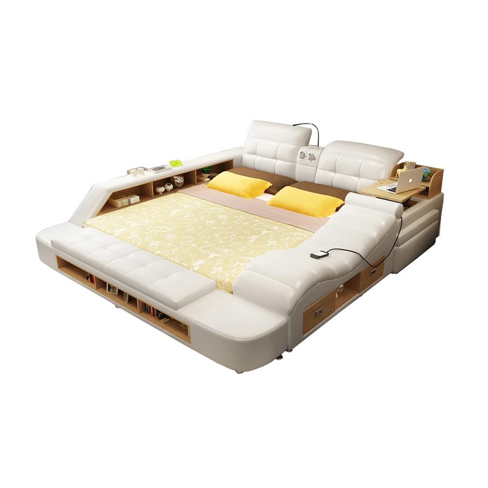 Умная оправа для кровати освещение سdormitdormitdormitdormitmuebles dormitorio из натуральной кожи