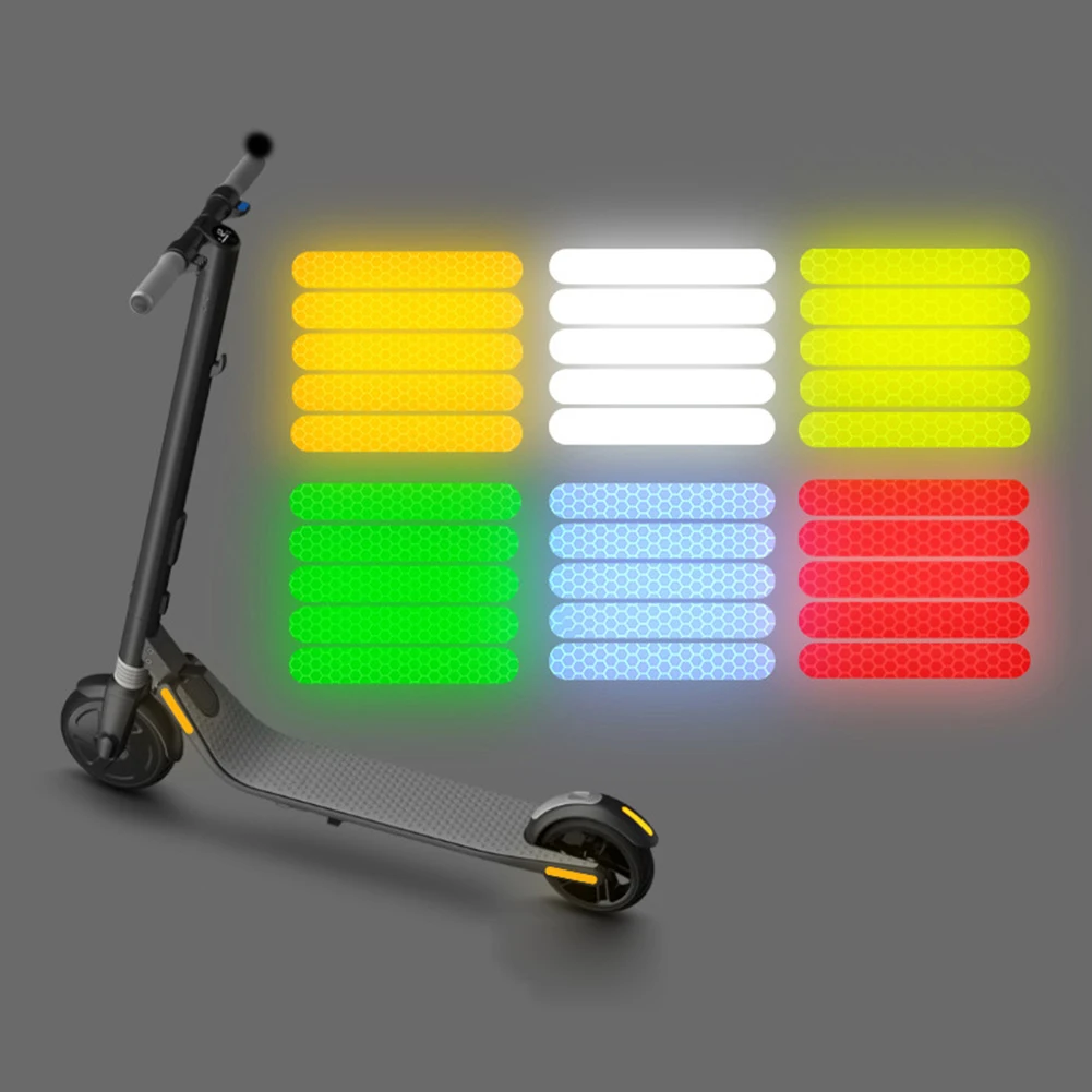 

5pcs PVC Reflective Stickers for Ninebot ES1 ES2 ES3 ES4 E22 E25 Electric Scooter Cycling 84x15mm Anti-reflective Night Warning