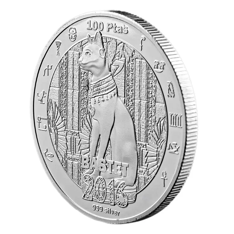 Египетская мифология кошка богиня бастетт монета посеребренные памятные монеты