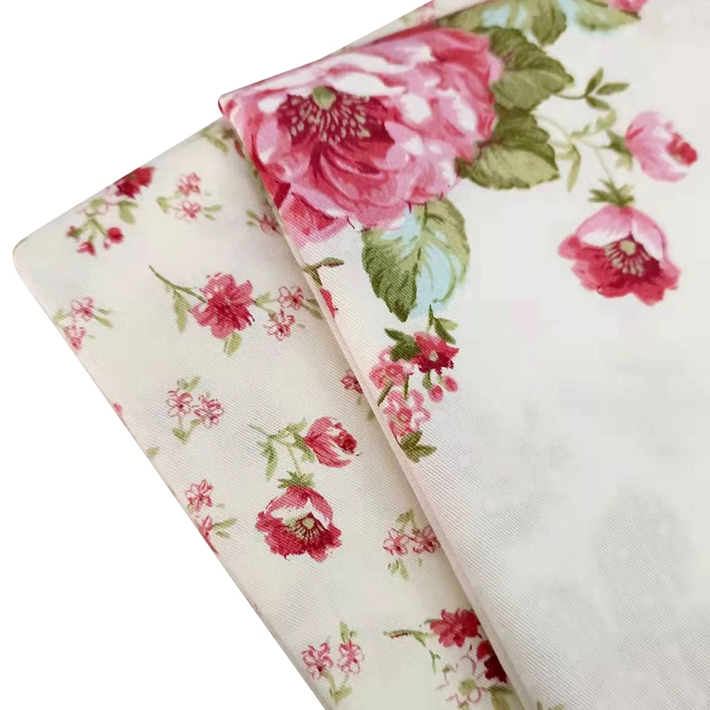 

Peony Cotton Twill Fabric Printing Cotton Cloth For bed sheet curtain tablecloth material