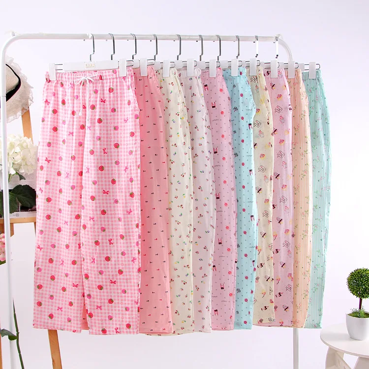Женские пижамные штаны мягкие комфортные хлопковые газовые для дома|pajama pants|home