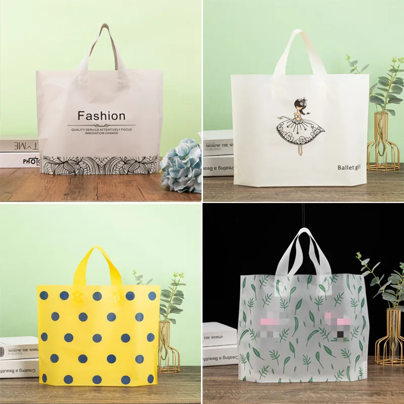 50 шт толстые большие пластиковые пакеты с ручкой креативная модная Подарочная