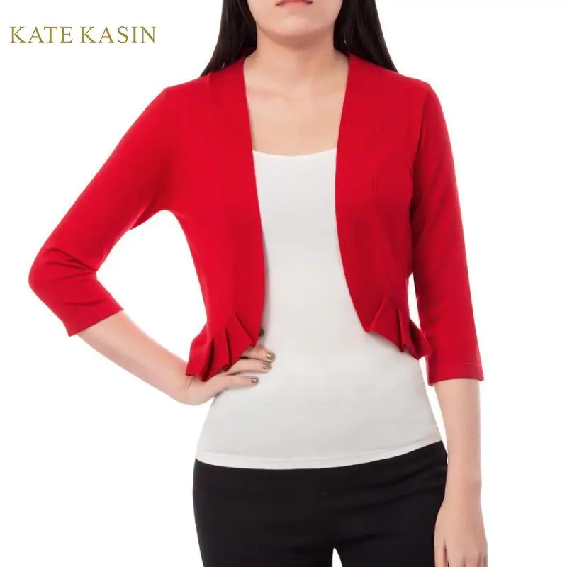 Kate Kasin модное женское Плиссированное трикотажное болеро шурги короткий кардиган
