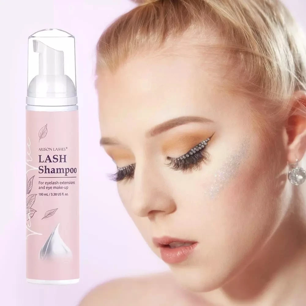 

100ml Lash Shampoo Eyelash Extensions Brush Shampoo Kit Eyelashes Extension Glue Eye Lash Cleaning No Stimulation