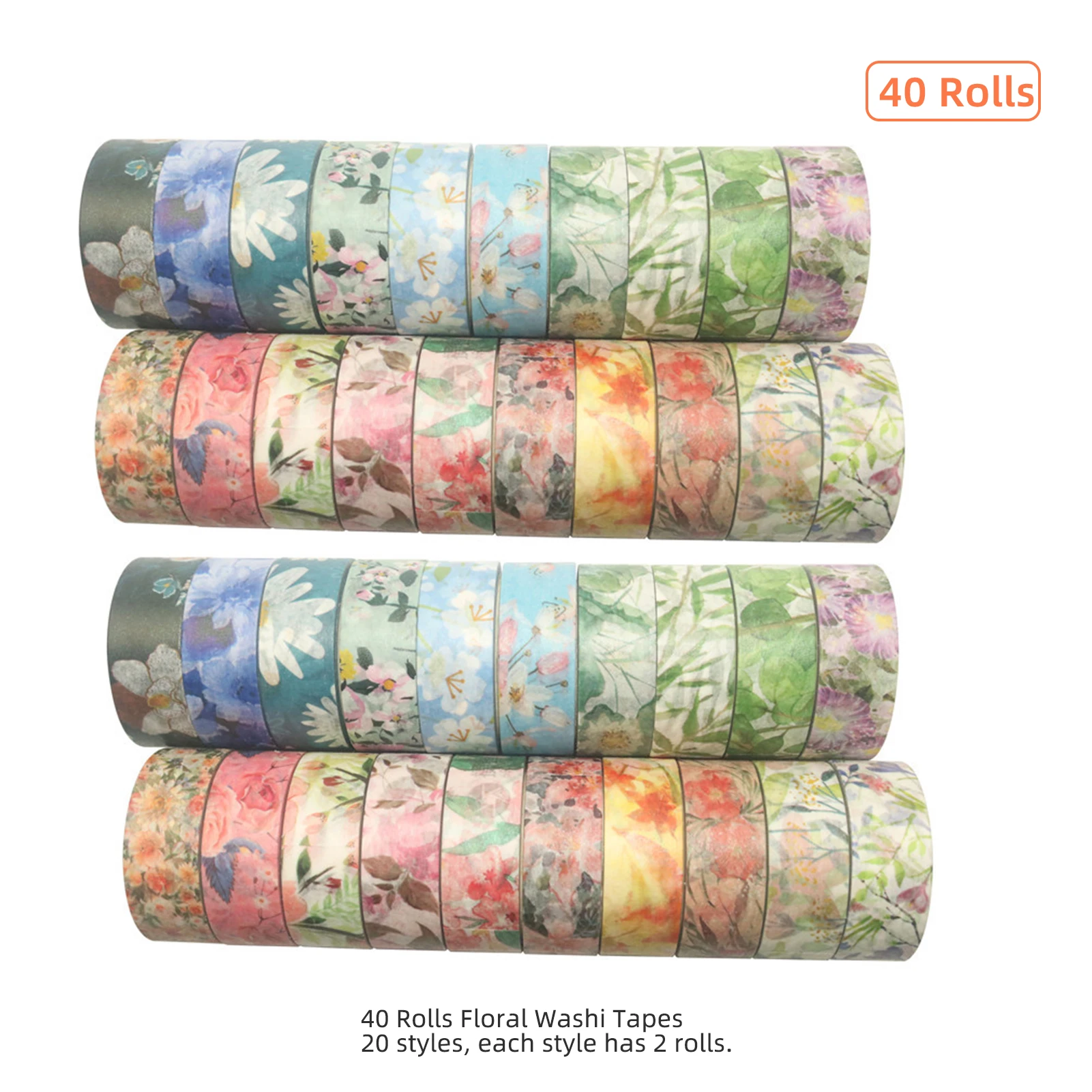 

40 рулонов, цветы, листья, растения