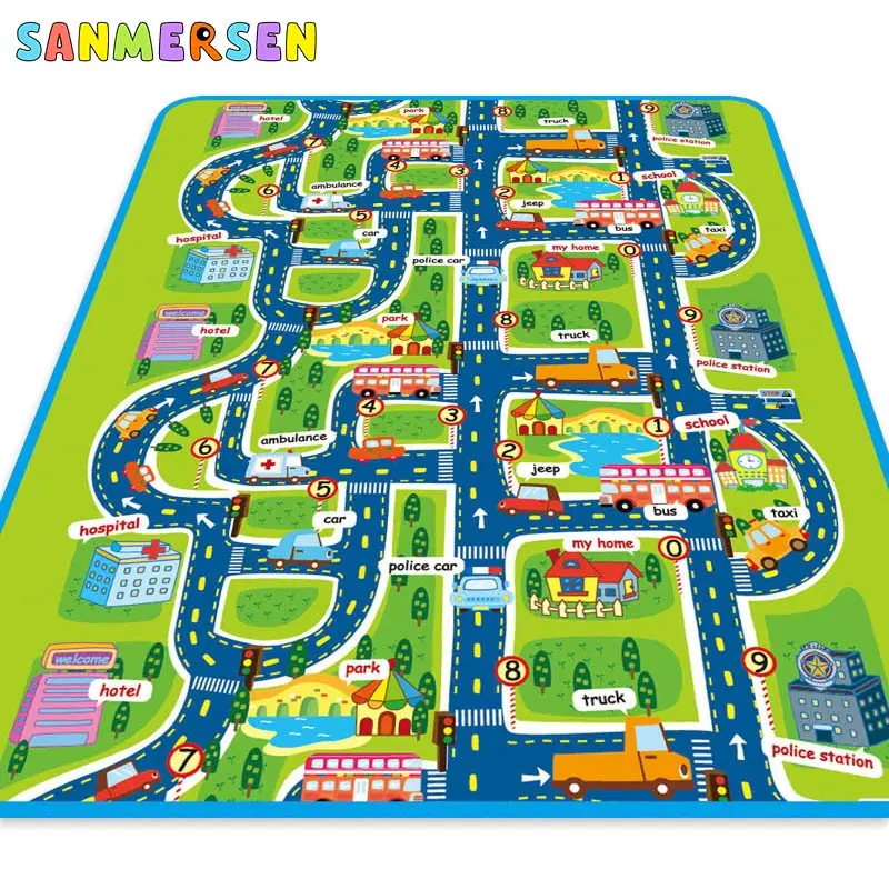 0 5 см толстый мультяшный городской дорожный детский коврик для ползания лазания