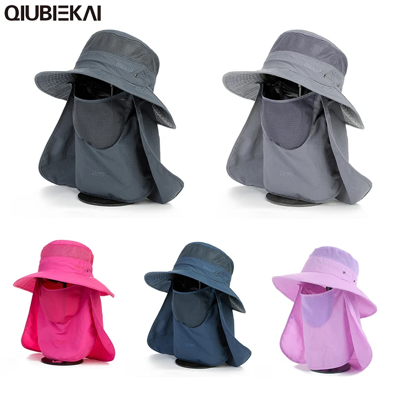Уличная рыболовная шляпа с маской для лица Ушная шея откидная крышка широкими
