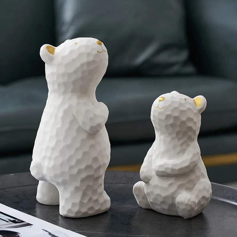 Скандинавский светлый роскошный сидячий стоячий медведь скульптурные украшения