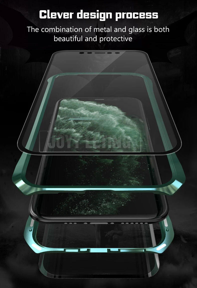 Магнитный адсорбционный чехол для телефона iPhone 11 Pro, чехол 360, Магнитный чехол для iPhone 11 Pro Max, металлический чехол