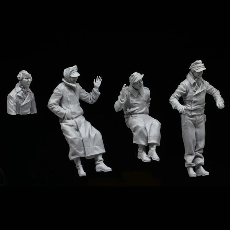 1/35 масштаб unpainted Смола игрушечная цистерна команда 4 фигурки GK фигурка|Наборы для