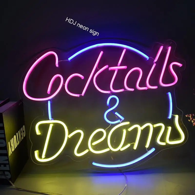 Cocktail Dream Custom LED Neon Sign Suitable For Beer Bar Nightclub Pub Party Decoration Neon Commercial Lighting