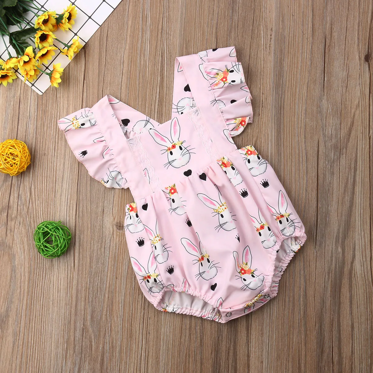 

Pudcoco Newborn Baby Girl Clothes Cartoon Rabbit Print Sleeveless Romper Jumpsuit One-Piece Outfit Sunsuit Clothes