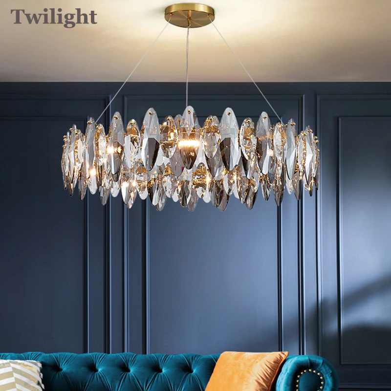 

Light luxury chandelier crystal chandelier living room lamp simple modern atmosphere dining room lamp 2021 new post-modern lamp