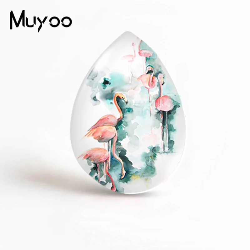 2020 Новый розовый Фламинго капля стекло кабошон птица Искусство ручной работы