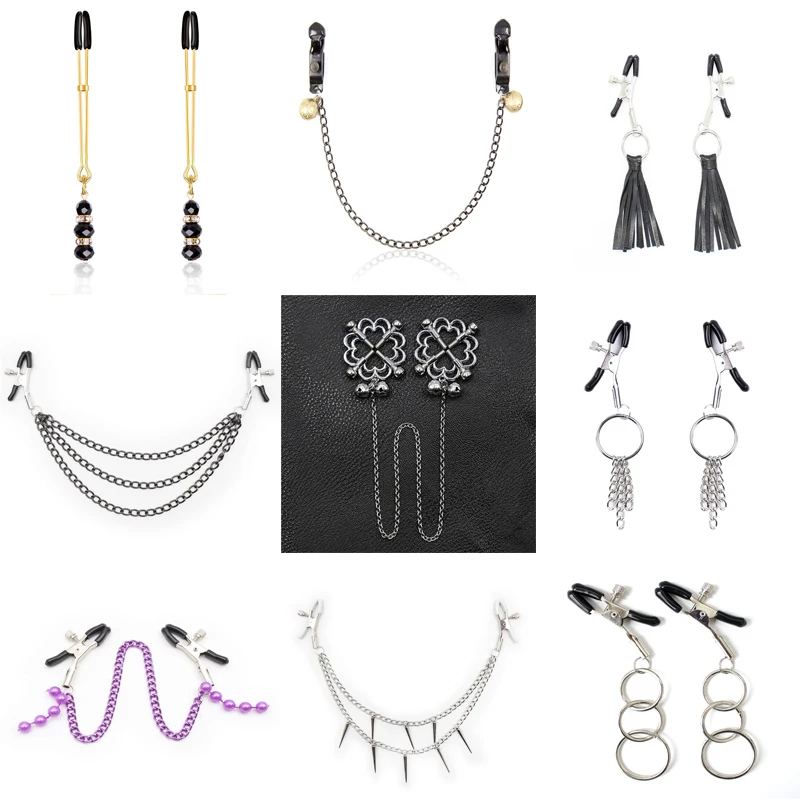 1 Пара Металл Связывание зажимы для сосков цепи соски половых губ БДСМ Для женщин