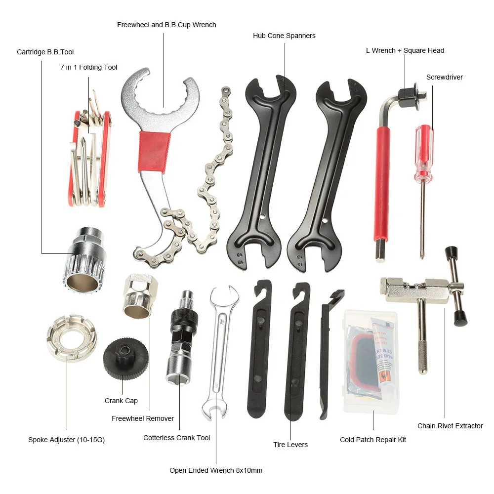 14 в 1 Многофункциональный велик велосипед инструменты для ремонта велосипеда