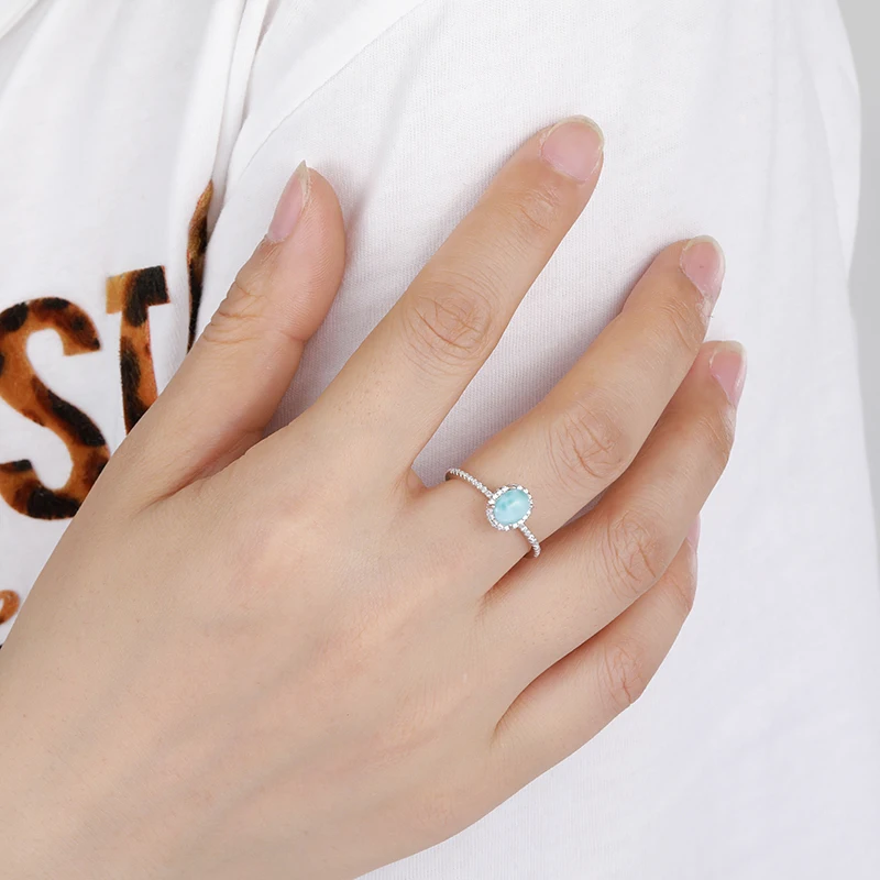 Женское кольцо из стерлингового серебра 925 пробы с натуральным камнем | Украшения