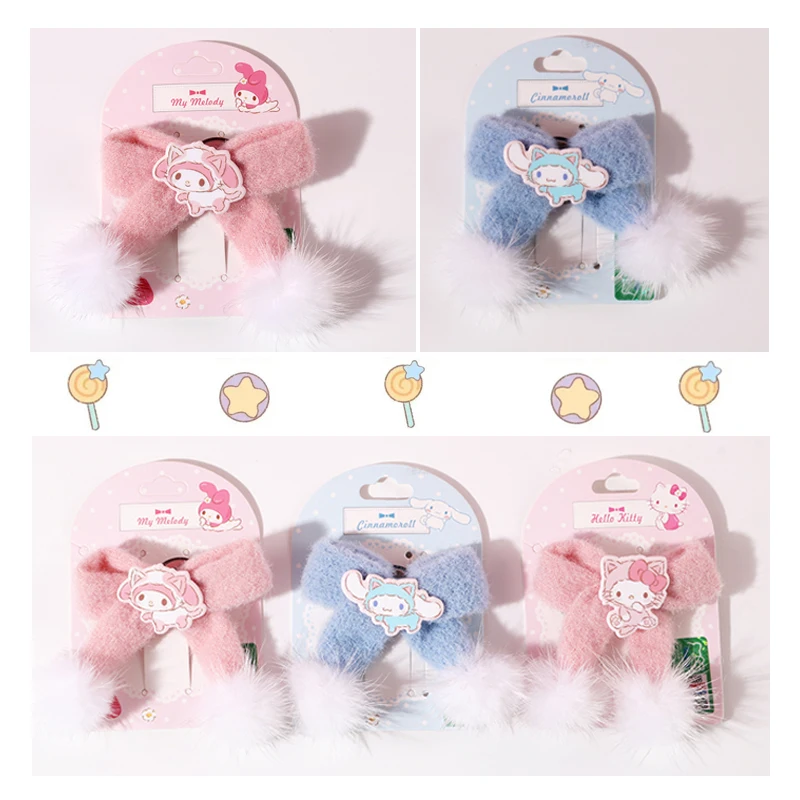 

Мультяшный аниме Cinnamoroll KT Cat My Melody Purin Dog Kawaii Bowknot плюшевый шар симпатичная двухцелевая брошь заколка для волос подарки для девочек