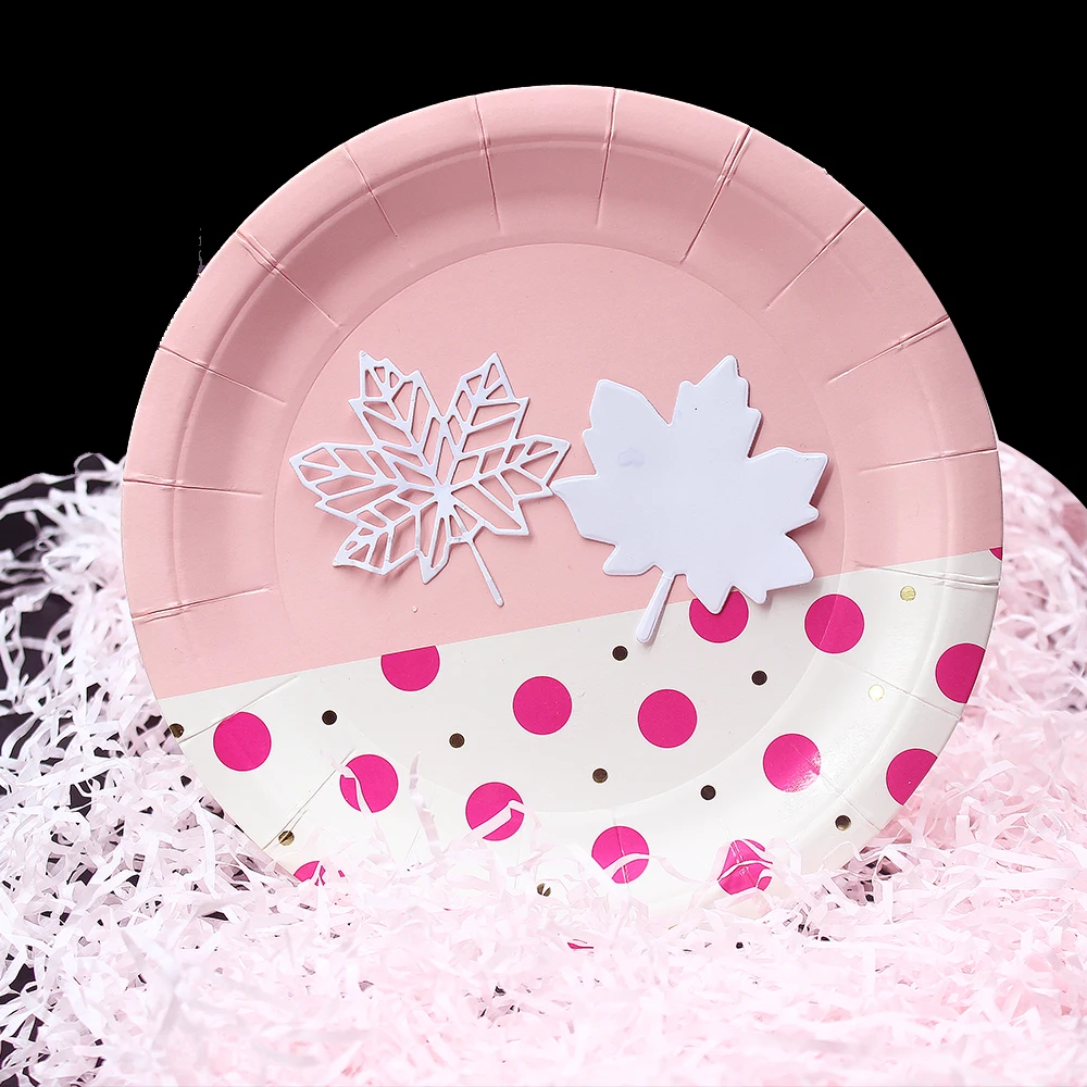 Металлические штампы кленового листа 2 шт./лот декоративные для тиснения