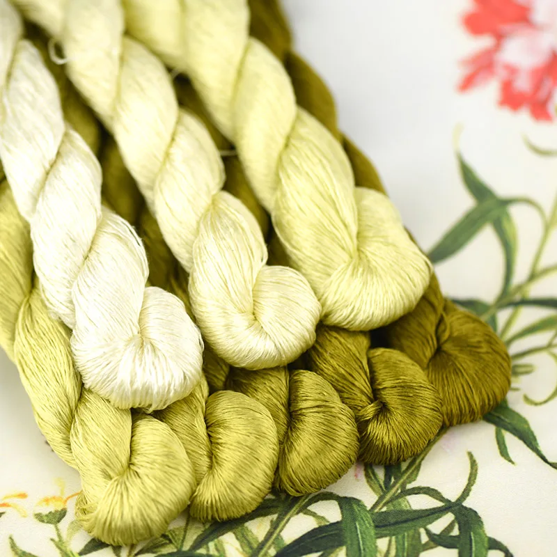 Шелковая нить для вышивки/100% нить/ручная вышивка крестиком/1 шт./оливковый