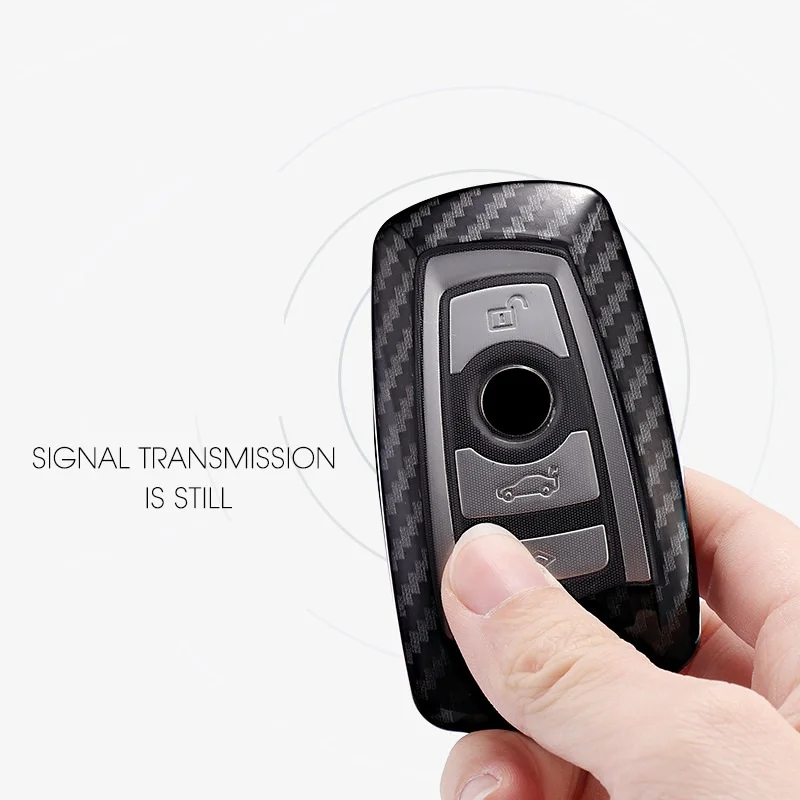 

Car Styling Key Cover Case Fit For BMW F05 F10 F20 F30 Z4 X1 X4 X6 M1 M3 Car Key Chain Key Ring Car Covers carbon fiber grain