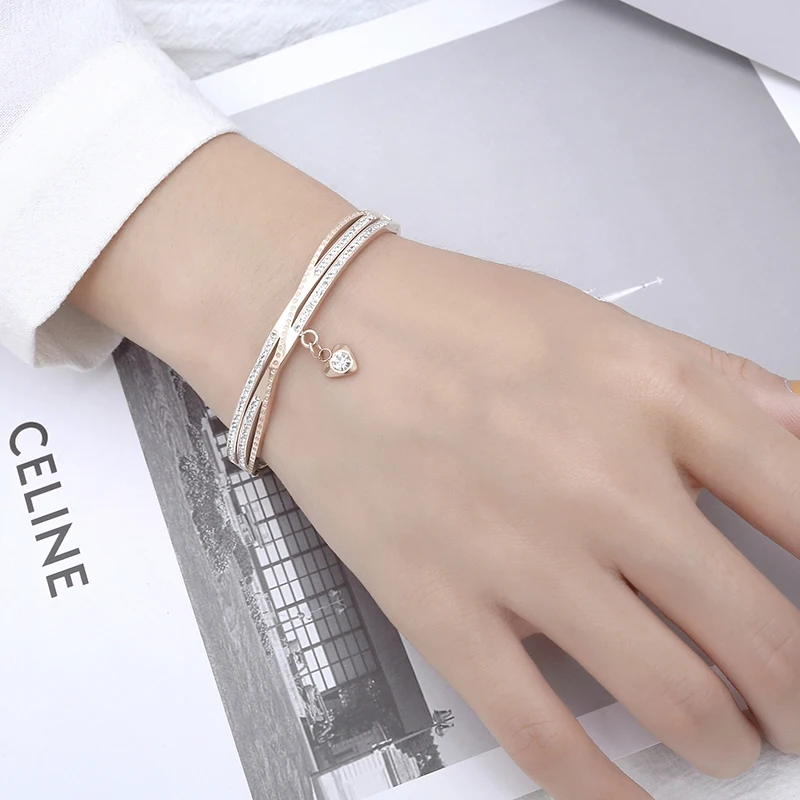 

Браслет-манжета для влюбленных из нержавеющей стали, цвет розовое золото, браслет для пары, свадебные украшения