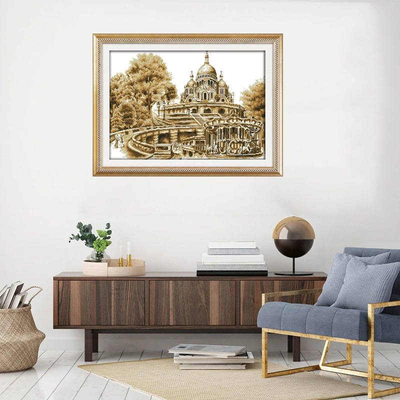 Картины с принтом в виде пейзажа Joy Sunday наборы для вышивки крестиком Европейского