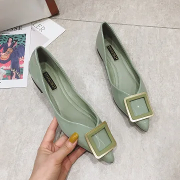 

Shoes Woman 2021 Female Footwear Casual Sneaker Pointed Toe Autumn Metal Chain Modis New Dress Summer Fall Buckle Cute Office &