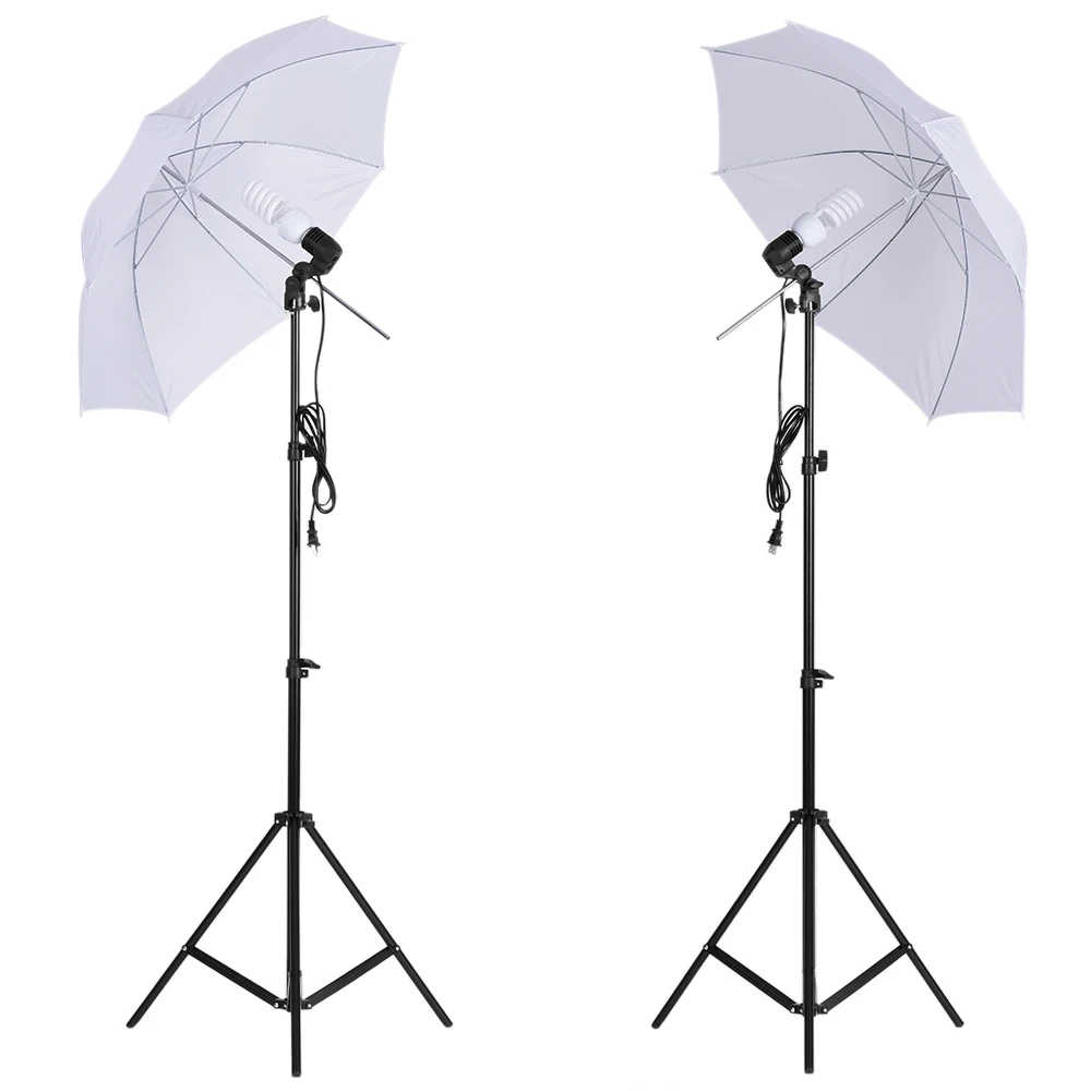 Russia Free shipping Photo Studio Kit Softbox Umbrella with Bulb Holder Light Stand Black White Green Screen Backdrop | Электроника