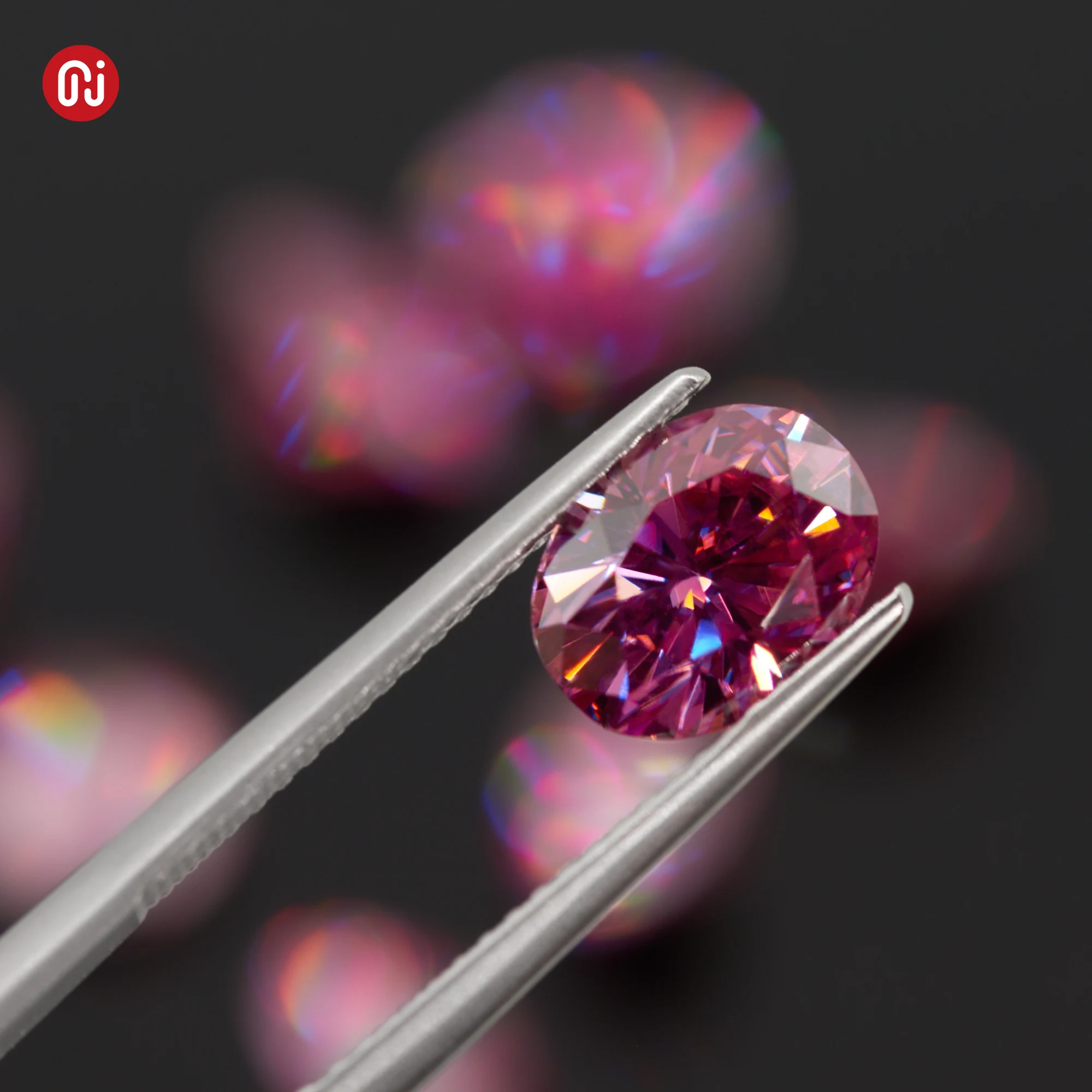 GIGAJEWE Moissanite ручной резки Овальный Красный Розовый цвет VVS1 Премиум драгоценные