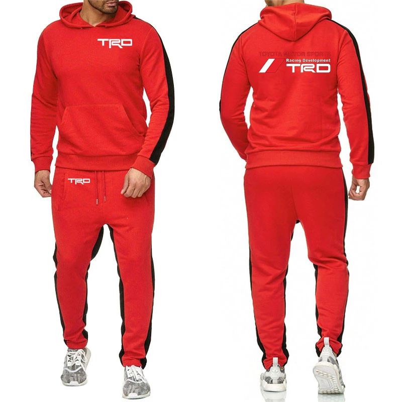 

Men's Solid Color Printed Striped Round Neck Pullover And Foot Pants Two-Piece Men's Casual Track Suit Men's Tracksuit Set