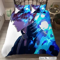 my hero academy 3d printed bedding set 23 piece cartoon anime microfiber bed linen set pillowcase adult bed cover home textiles
