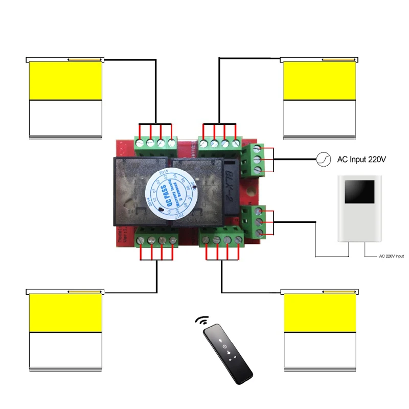 ANYSANE Universal Group Controller Remote Control 433.92mhz Rf 4ch Radio Receiver Relay For Motorized Curtain/Shutter/Blinds | Электроника