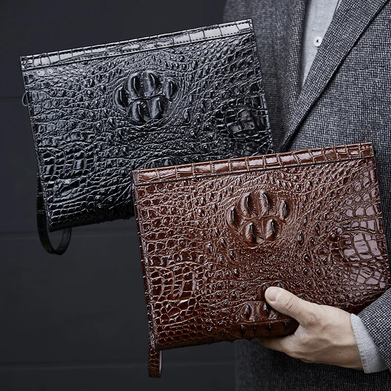 Men's Genuine Day Clutch Business Handbag Male Envelop Messenger Bag Casual Travel Bag Multi Functional Bag Big Capacity Tote