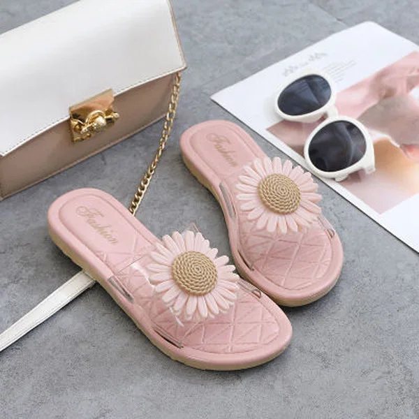 

2021 Summer New Beach Slippers Fashion Solid Color Open Toe Flat Sandals Outdoor Platform Casual Shoes