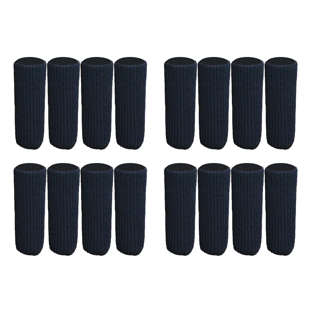 

16 Pieces 4x11cm Caps Covers/Knitted Chair Leg Socks - Black