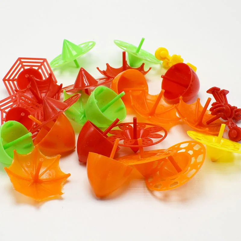 10pcs Kids Plastic Toys Flower Rotate Spinning Top Classic For Children Develop Intelligence Education Montessori Toy | Игрушки и хобби