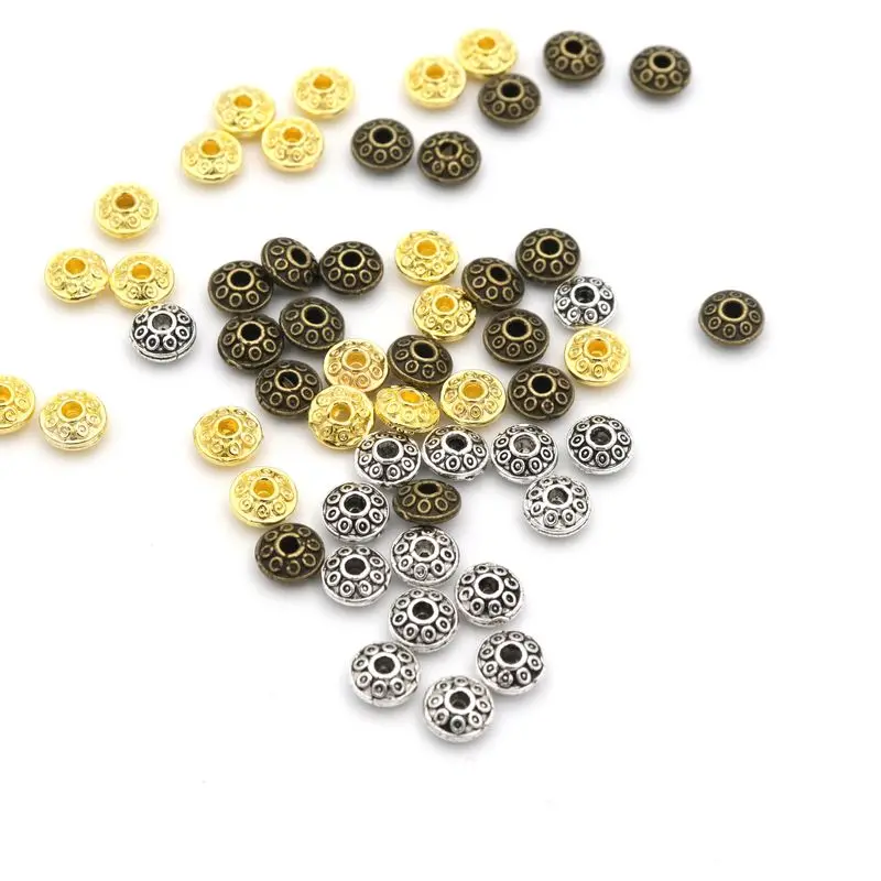 

100 шт., металлические бусины в форме НЛО для изготовления ювелирных изделий