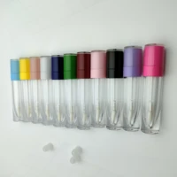 103050pcs 5ml clear plastic lip gloss tubes cosmetic 8ml empty lip gloss container with red purple black white lid wholesale