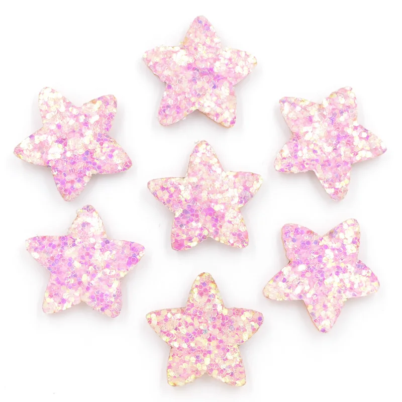 Pink 40 шт. блестящие кожаные мягкие патчи в форме звезды аппликация для рукоделия/одежды/шпильки принадлежности для скрапбукинга «сделай сам» K63 - Цвет: Pink