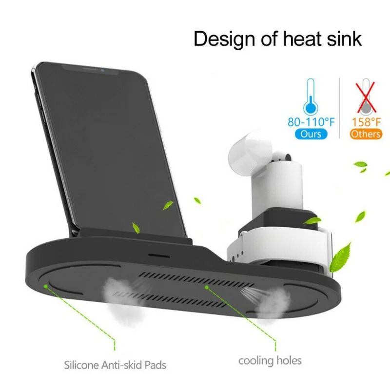 3-in-1 Mobile Phone Watch Headphone Chargers Wireless Fast Charging Adapter Holder Stand |