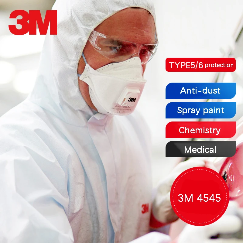 3M 4535 химическая защитная одежда соединенная шляпа Пыленепроницаемая медицинская лаборатория антистатический защитный костюм