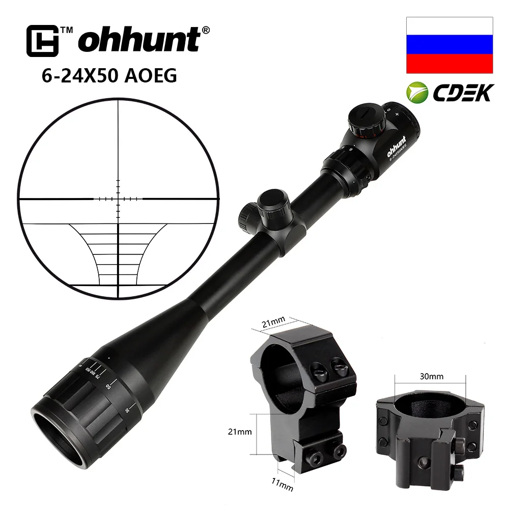 Combo 8 Охотничий ohhunt 6-24x50 AOEG дальномер Сетка винтовка прицел с голографической 4 Сетка прицел Красный Зеленый Лазерный комбинированный прицел - Цвет: Combo 8