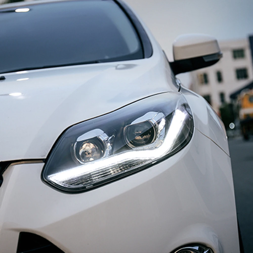 CSCSNL 2Pcs Car Assembly for Focus 2012 2013 2014 Headlight LED DRL Lens Double Beam Bi-Xenon HID Dynamic turn signal | Автомобили и