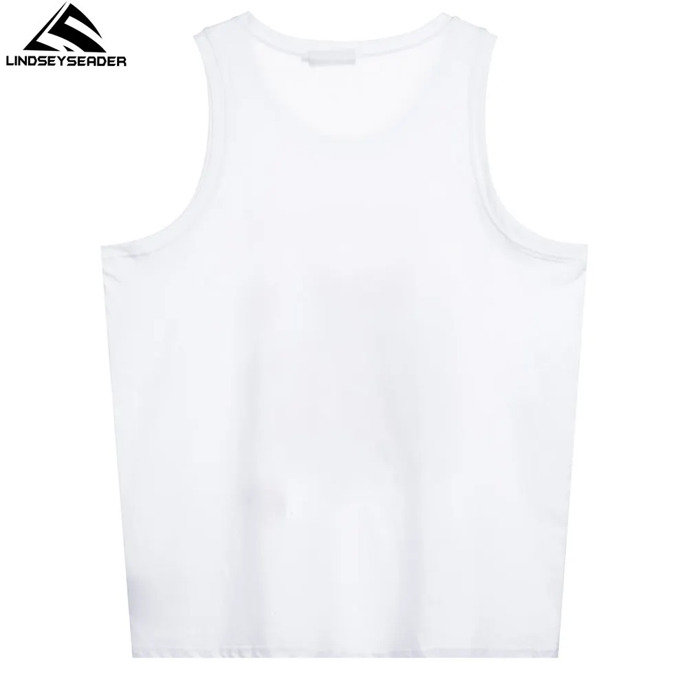 

LINDSEY SEADER Men's Tank Tops Hip Hop Oversized 2021 Casual Harajuku Streetwear Summer Sleeveless Printed Cotton Basic Tee