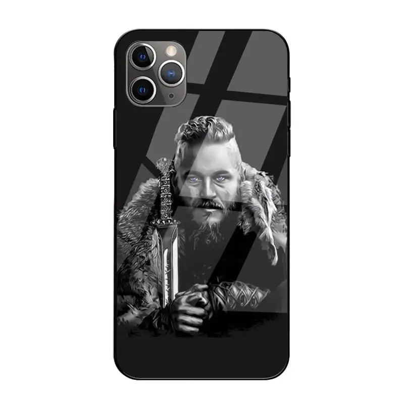 

Ragnar Lothbrok Vikings Cover Phone Case Tempered Glass For Iphone6plus 6S 7 7plus 8 X XS XSmax XR 11 12 Pro Max 12mini