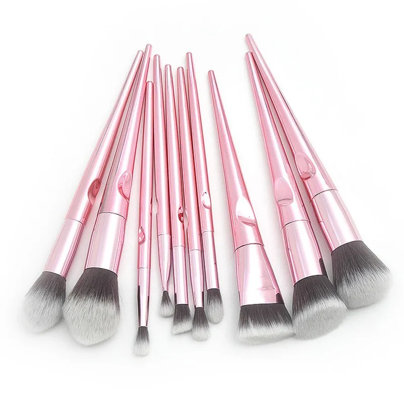 10 шт. Розовый Многофункциональный набор кистей для макияжа|Аппликатор теней век|
