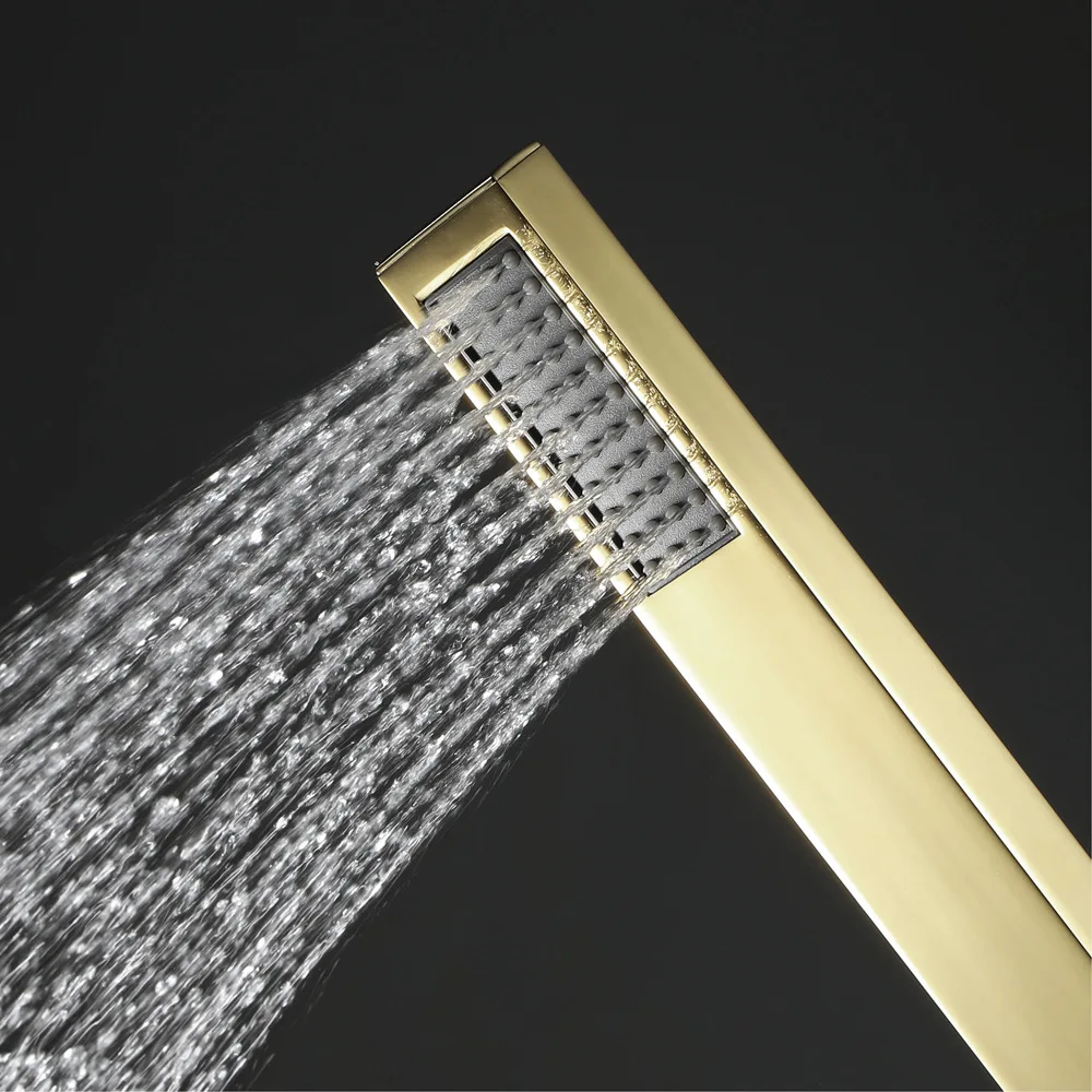 Насадка для душа медная циркониевая золотая квадратная прямая | Строительство и